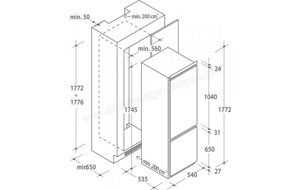 CANDY CFBC3150/1E - Schemas d'encastrement
