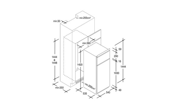 CANDY CFBD2450/1E - Schemas d'encastrement