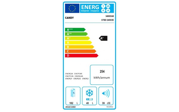 CANDY CFBD2450/2E - &Eacute;tiquette &eacute;nergie