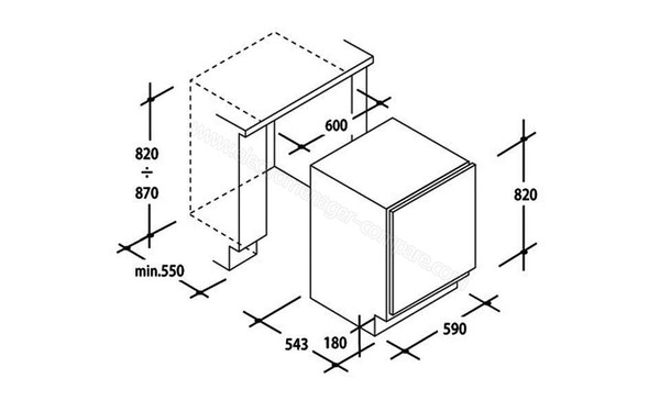 CANDY CFU135/1E - Schema encastrement