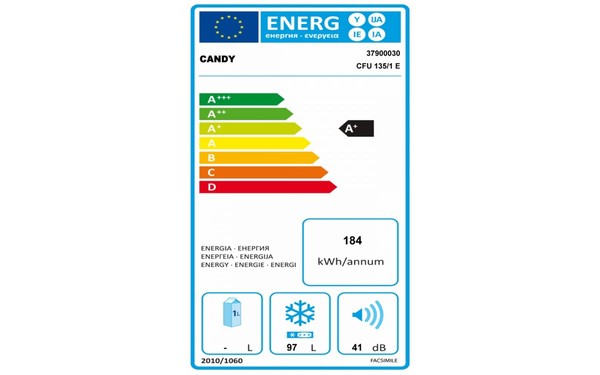 CANDY CFU135/1E - &Eacute;tiquette &eacute;nergie