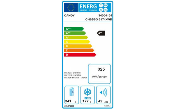 CANDY CHSBSO6174XWD 34004164 - &Eacute;tiquette &eacute;nergie