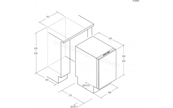CANDY CI1C5SB1FA - Dimensions