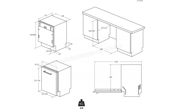 CANDY CI 4A2F0SA - Dimensions