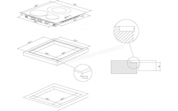 CANDY CI633C/M1 - Dimensions