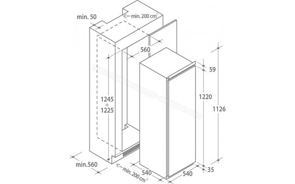 CANDY CIL220EE/N - Dimensions
