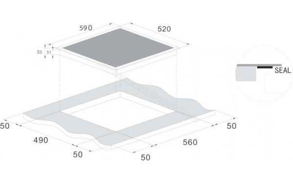 CANDY CIS633DTT/1 - Dimensions