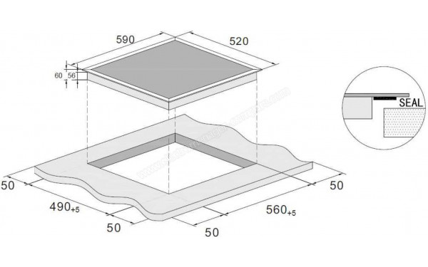 CANDY CIS633SCTTWIFI - Dimensions