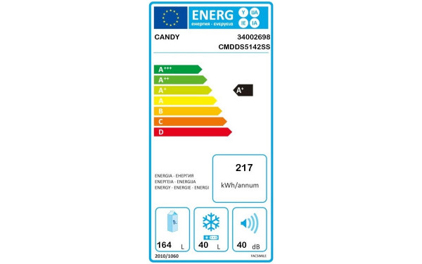 CANDY CMDDS5142SS - &Eacute;tiquette &eacute;nergie