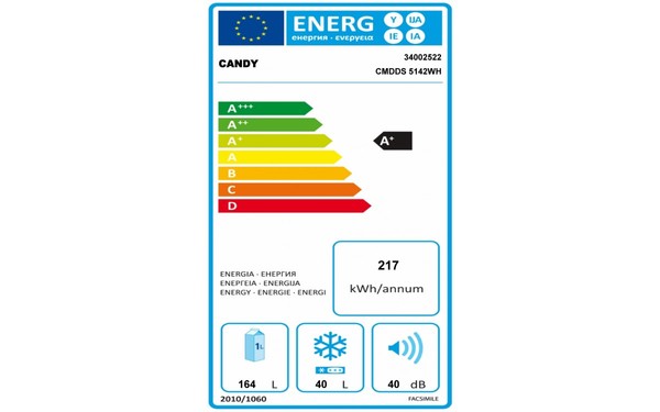 CANDY CMDDS5142WH - &Eacute;tiquette &eacute;nergie