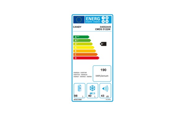 CANDY CMDS5122W - &Eacute;tiquette &eacute;nergie