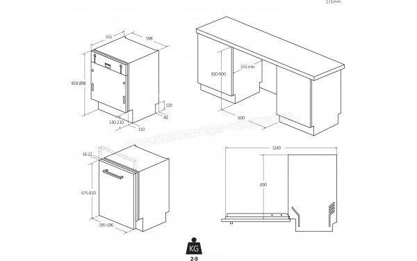 CANDY CNS 4A4S3PSB - Dimensions
