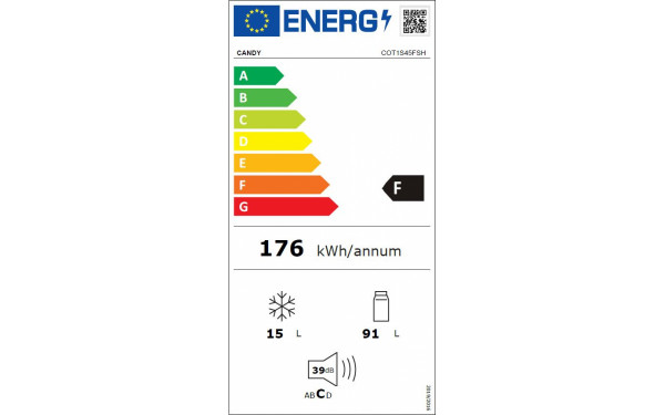 CANDY COT1S45FW - &Eacute;tiquette &eacute;nergie v2
