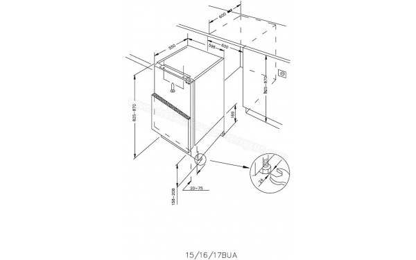 CANDY CRU164NE/N - Dimensions