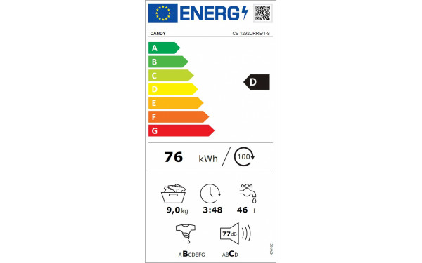 CANDY CS1292DRRE/1-S - &Eacute;tiquette &eacute;nergie v2