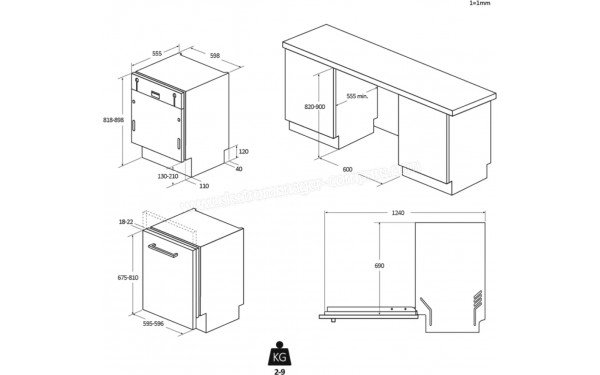 CANDY CS5B4F1PMA - Dimensions