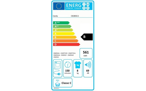CANDY CSC8DG-S - &Eacute;tiquette &eacute;nergie
