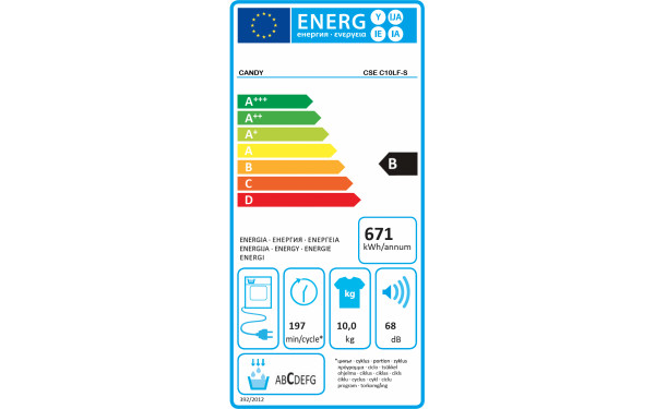 CANDY CSEC10LF-S - &Eacute;tiquette &eacute;nergie
