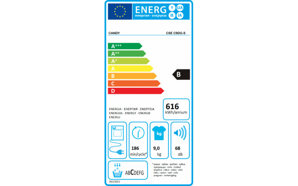 CANDY CSEC9DG-S - &Eacute;tiquette &eacute;nergie