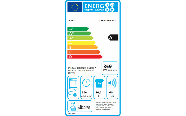CANDY CSEH10A1LE-47 - &Eacute;tiquette &eacute;nergie