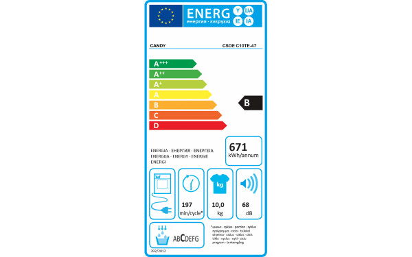 CANDY CSOEC10TE-47 - &Eacute;tiquette &eacute;nergie