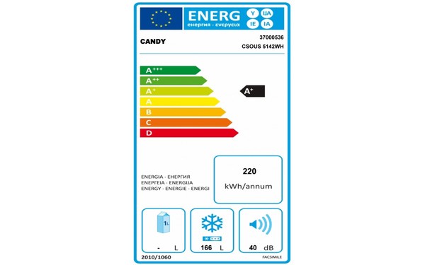 CANDY CSOUS5142WH - &Eacute;tiquette &eacute;nergie