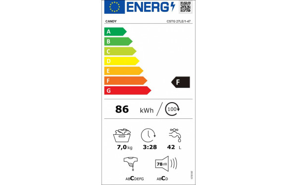 CANDY CSTG27LE/1-47 2020 - &Eacute;tiquette &eacute;nergie v2