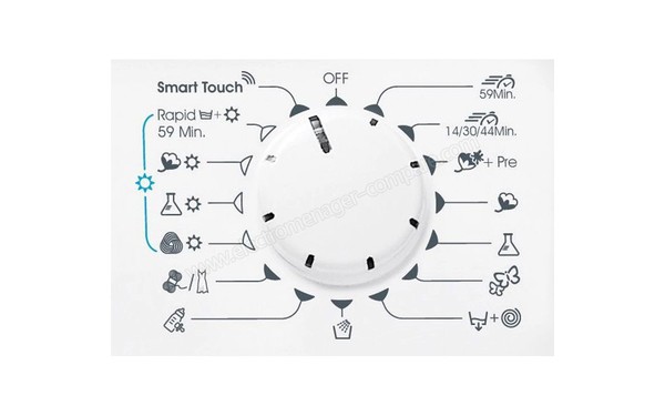 CANDY CSW485D/5-S - S&eacute;lecteur de programmes (cr&eacute;dit : Boulanger)