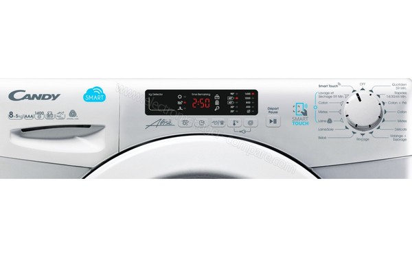 CANDY CSW485DS-47 - Panneau de commandes (cr&eacute;dit : Boulanger)