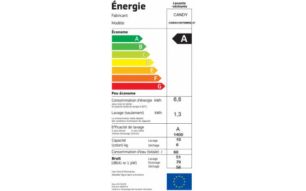 CANDY CSWS4106TWMRE-47 - &Eacute;tiquette &eacute;nergie