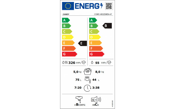 CANDY CSWS4852DWB4-47 - &Eacute;tiquette &eacute;nergie v2