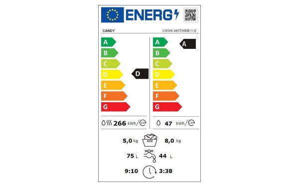 CANDY CSWS485TWME/1-S - &Eacute;tiquette &eacute;nergie v2