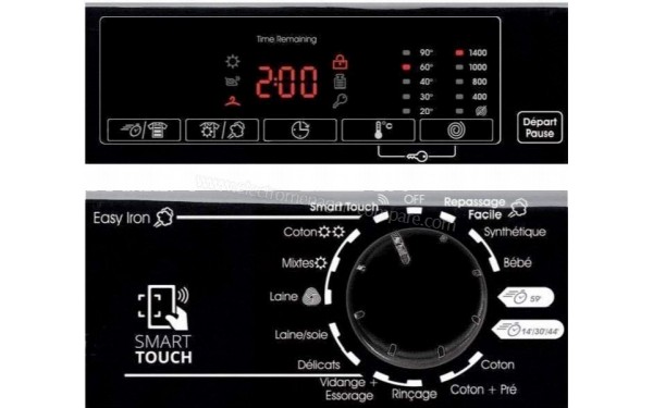 CANDY CSWS496TB-47 - Vue des programmes et options