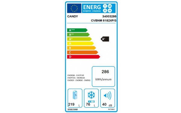 CANDY CVBNM6182XPS - &Eacute;tiquette &eacute;nergie