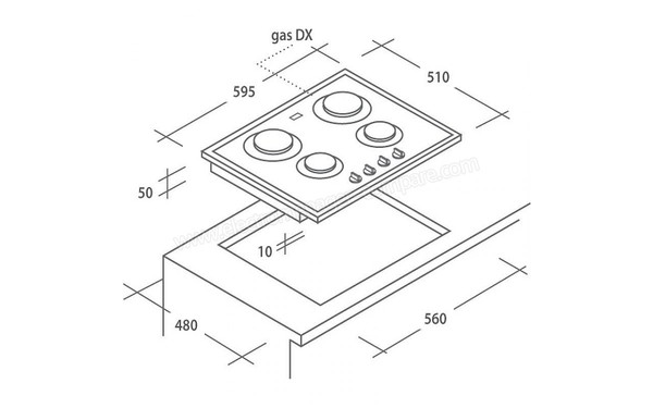 CANDY CVG 64 SPX - Niche d'encastrement