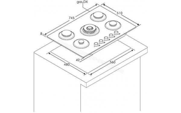 CANDY CVG74WPB - Sch&eacute;ma technique