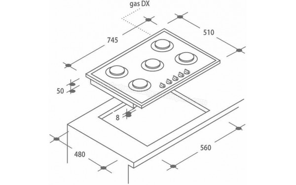 CANDY CVG75SWGB - Sch&eacute;ma technique