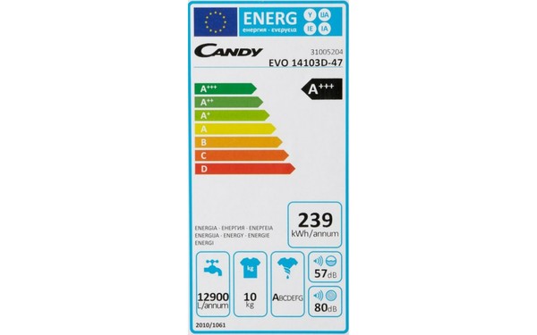 CANDY EVO14103D - &Eacute;tiquette &eacute;nergie