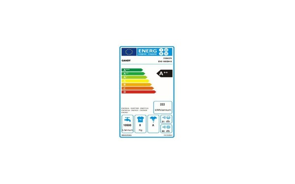 CANDY EVO1683DHS - &Eacute;tiquette &eacute;nergie