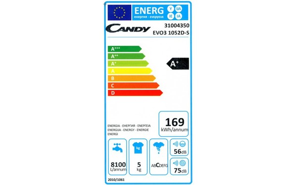 CANDY EVO31052D - &Eacute;tiquette &eacute;nergie