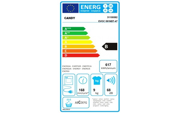 CANDY EVOC591NBT - &Eacute;tiquette &eacute;nergie