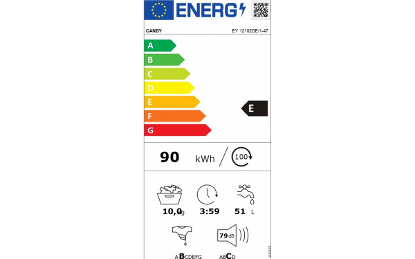 CANDY EY12102DE/1-47 - &Eacute;tiquette &eacute;nergie v2