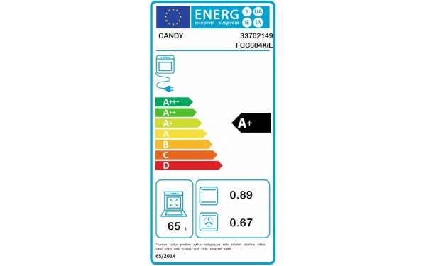CANDY FCC604X/E - &Eacute;tiquette &eacute;nergie
