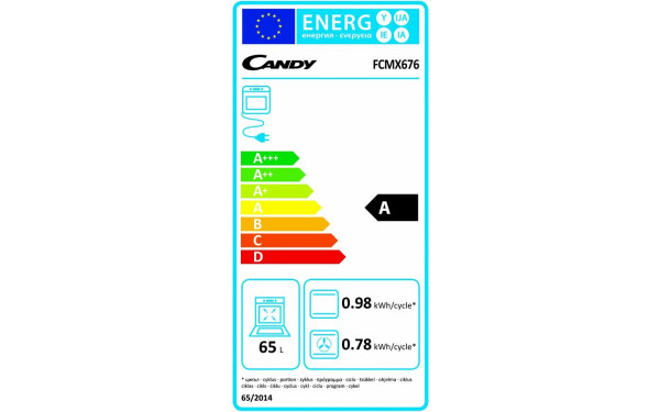 CANDY FCMX676 - &Eacute;tiquette &eacute;nergie