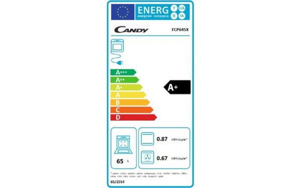 CANDY FCP645X - &Eacute;tiquette &eacute;nergie