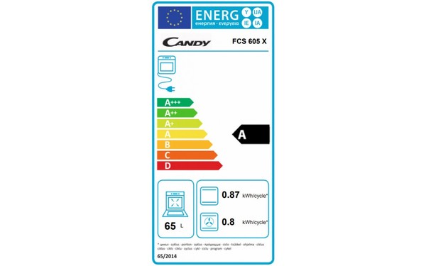 CANDY FCS 605 X - &Eacute;tiquette &eacute;nergie