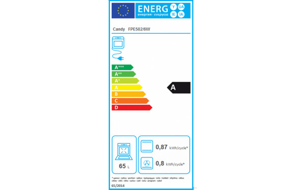 CANDY FPE502/6W - &Eacute;tiquette &eacute;nergie