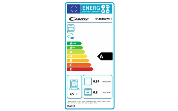 CANDY FVET845X WIFI - &Eacute;tiquette &eacute;nergie