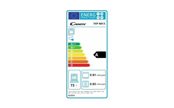 CANDY FXP 649 X - &Eacute;tiquette &eacute;nergie