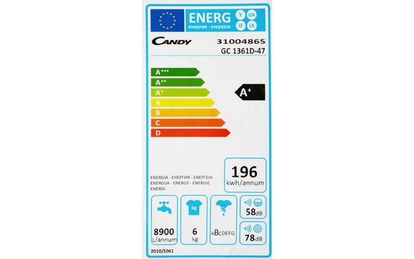CANDY GC1361D - &Eacute;tiquette &eacute;nergie